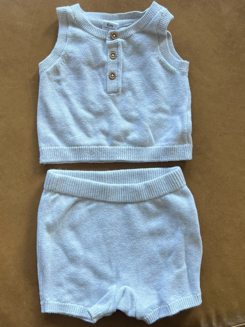 Carter's Knit Tank and Shorts Set in Light Grey